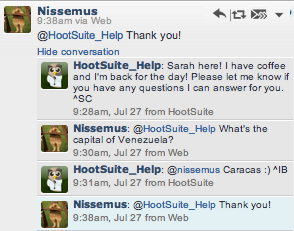 @HootSuite_Help is asked all sorts of off-brand questions, and still makes a point of answering them.