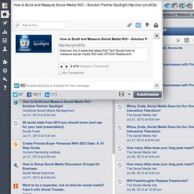 An example of how it might look to compose a message from the dashboard.