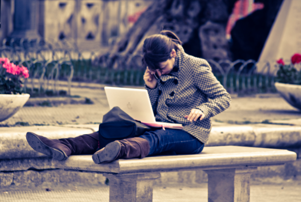 girl with computer
