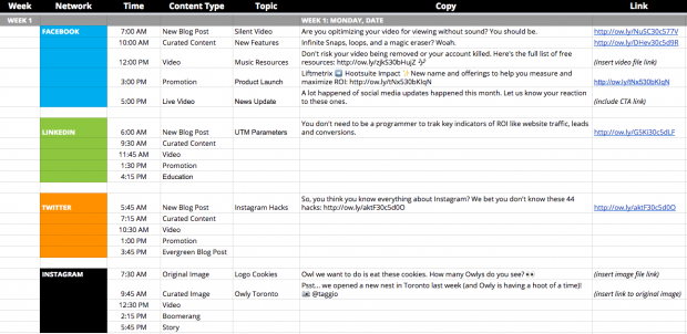 how to create a social media content calendar tips and templates