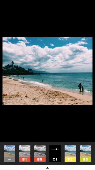 A screenshot of popular editing app VSCOcam