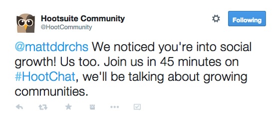 Hootsuite community tweet