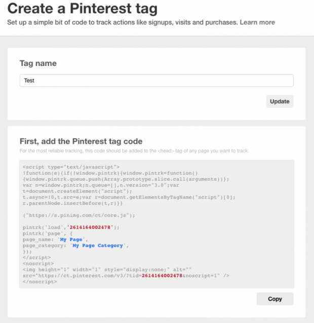 Publicité sur Pinterest