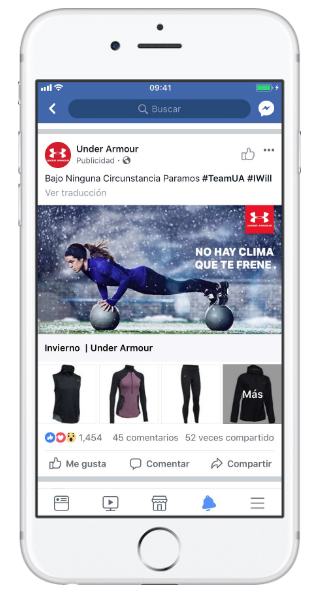 Ejemplos de Facebook Pixel - Under Armour