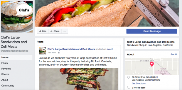 small business facebook page examples