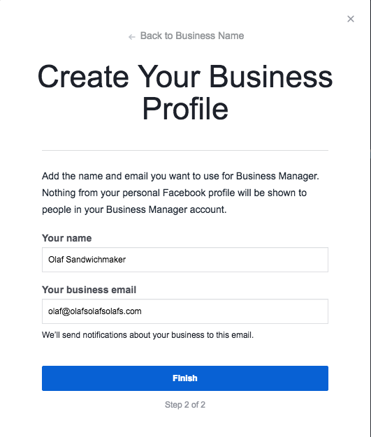 Create your business profile