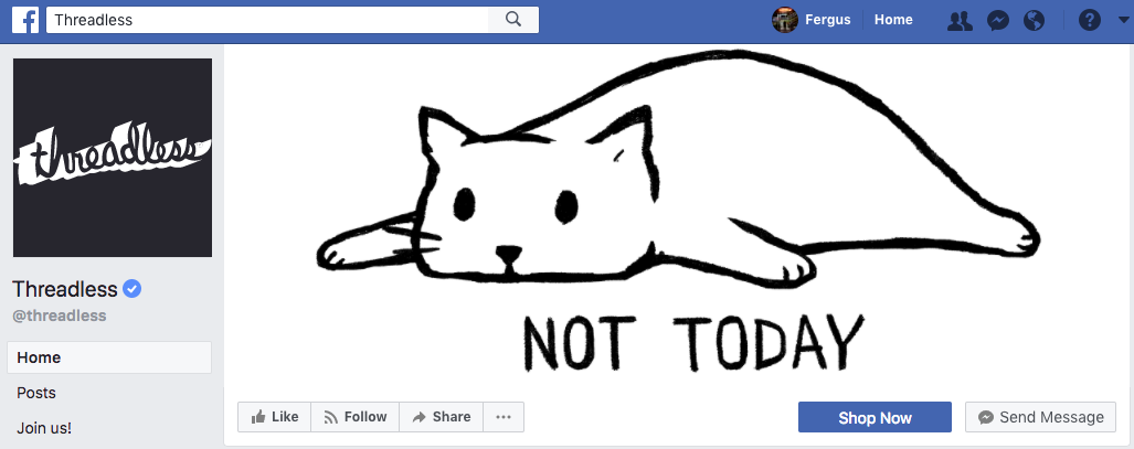 Threadless Facebook cover photo