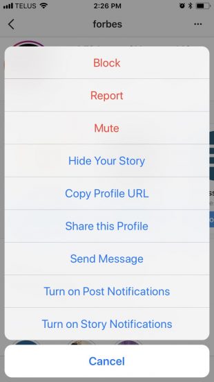 instagram mute