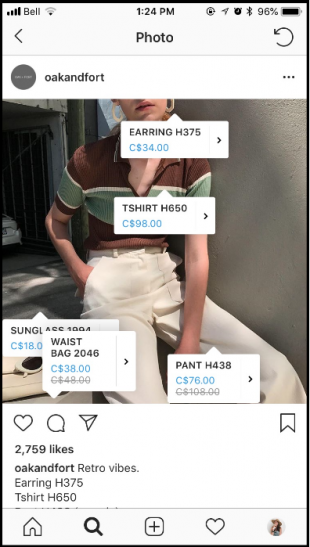 Oak + Fort on Instagram Shopping