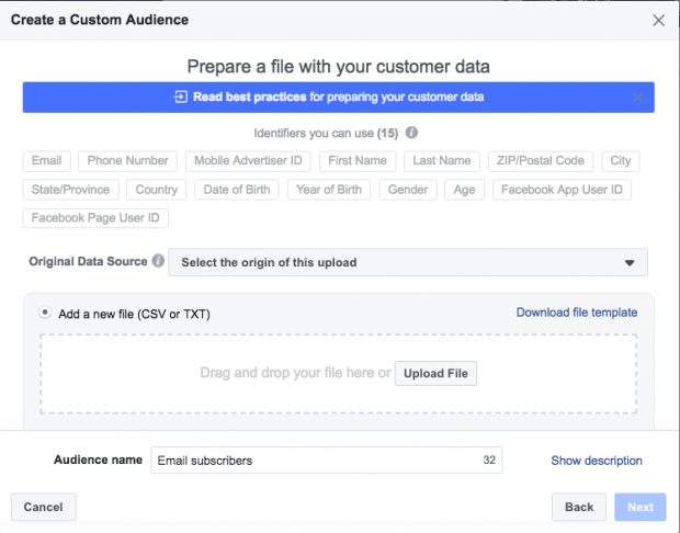 Use Facebook Custom Audiences