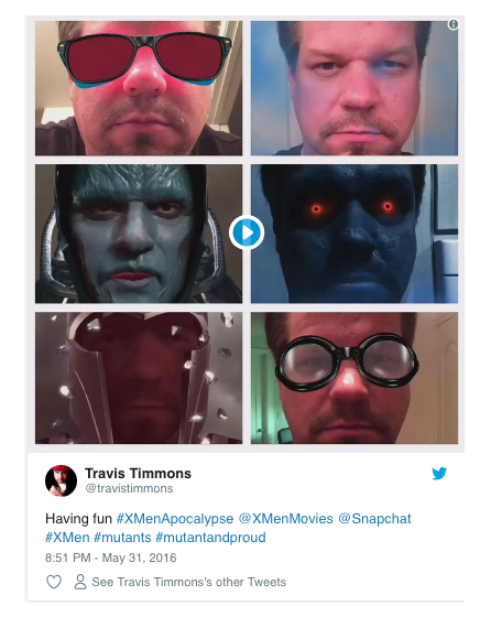 snapchat ads x-men