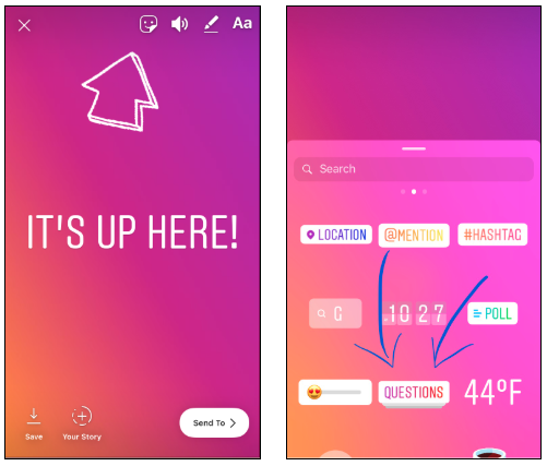 Instagram Questions sticker screenshot