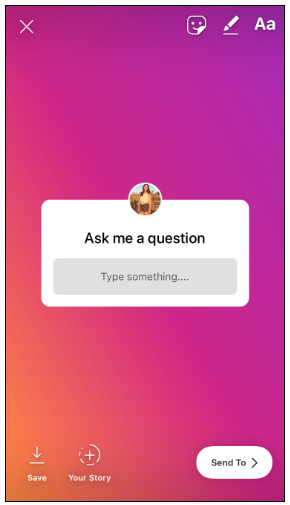 Instagram Questions sticker screenshot