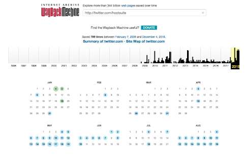 wayback machine date selector