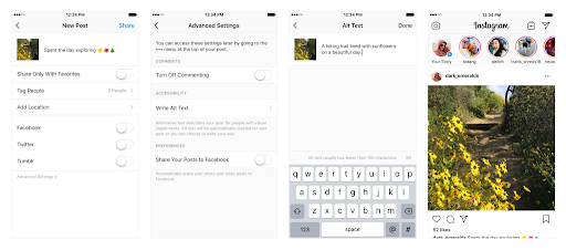 composing alternate text in Instagram