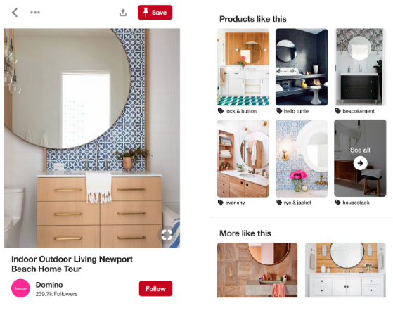 Pinterest shoppable posts capture d'écran