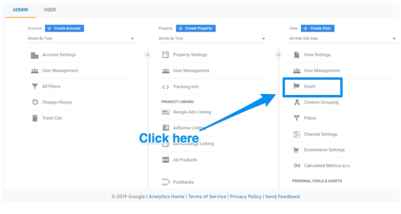 how to set up Google Analytics goals