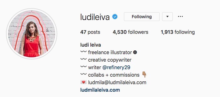 Bio Instagram pour Ludi Leiva