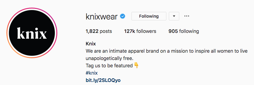 Social Media Bio of Kinxwear