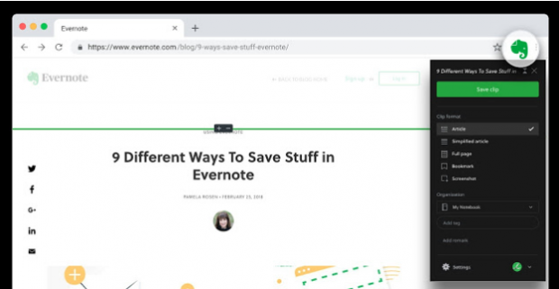 evernote web clipper chrome extension not working