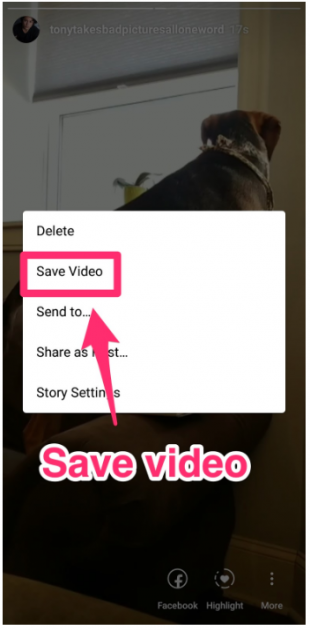 save Instagram story