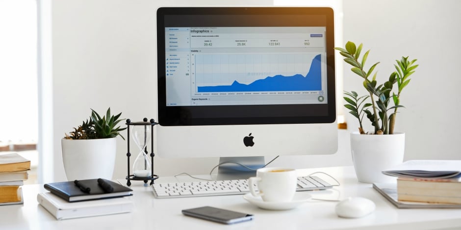 social media reporting tool on laptop