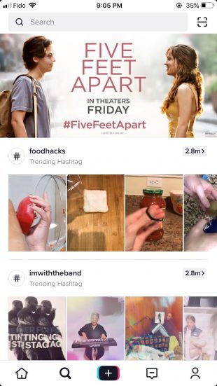 five feet apart ad on tiktok