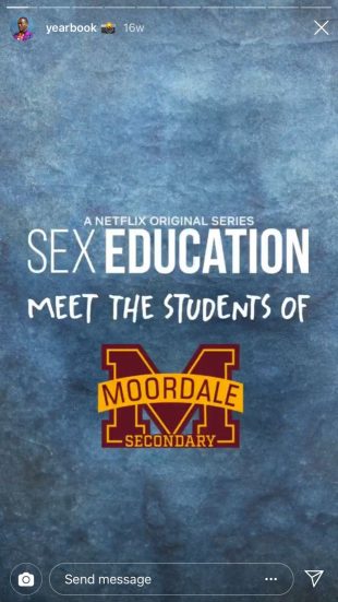 Histoire Instagram de Sex Education Tv Show