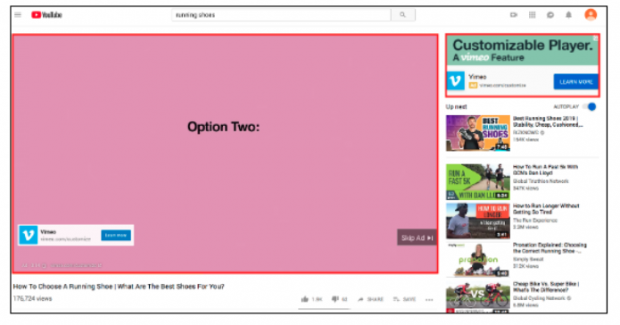 Google display ad on YouTube