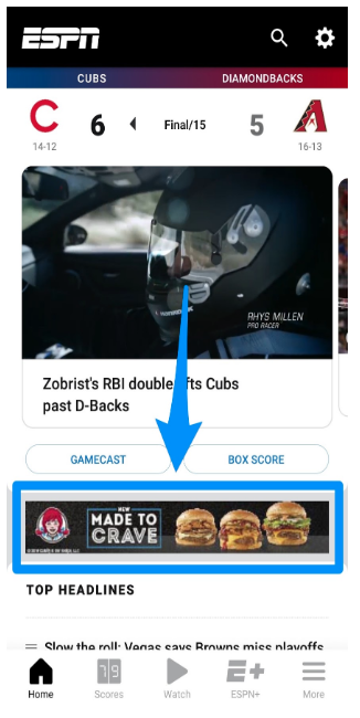 Google display ad in Google's app network