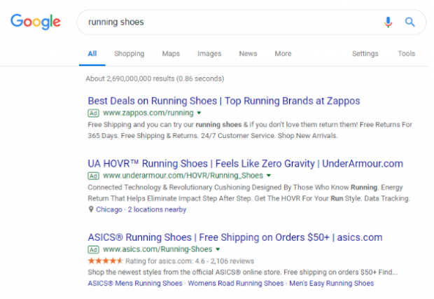 Google search network ads