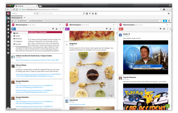 Mentionlytics dashboard in Hootsuite