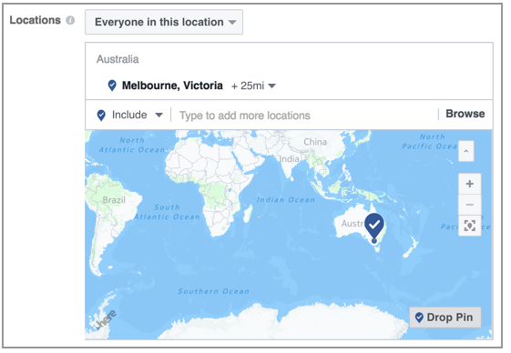 facebook targeting by location