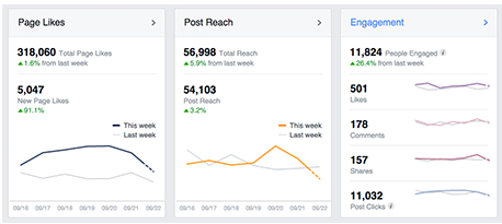 Tableau de bord d'analyse Facebook