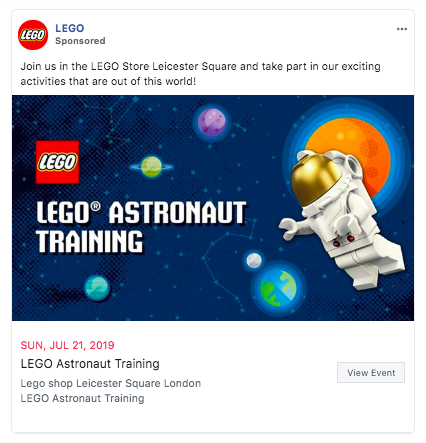 Publicité LEGO Facebook