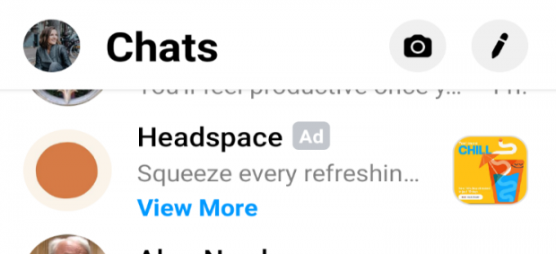 Annonce Headspace Facebook Messenger