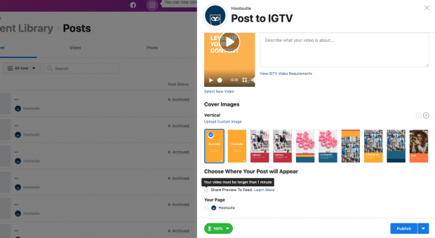 how to schedule IGTV videos step 8