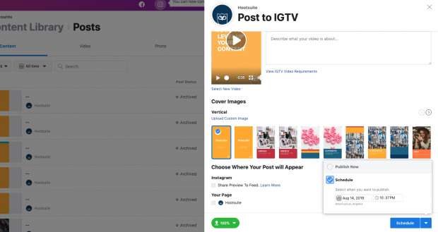 how to schedule IGTV videos step 9