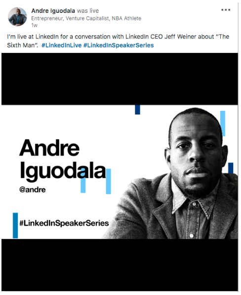 Andre Iguodala Linkedin Live Post