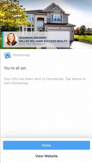 Instagram lead ad by Homesnap