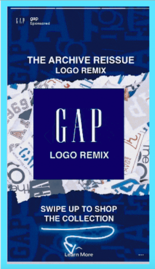 Publicité de carrousel Instagram Stories de Gap