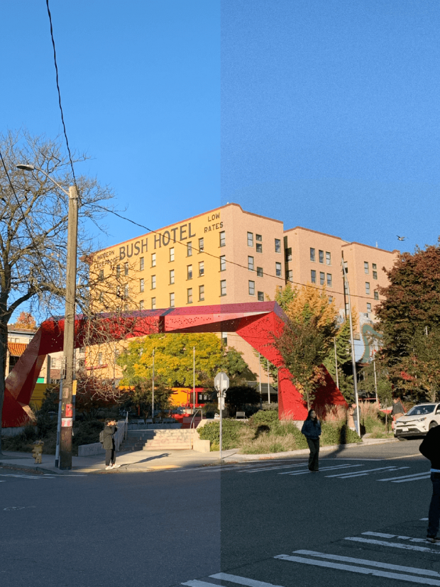 exterior of apartment building on sunny day