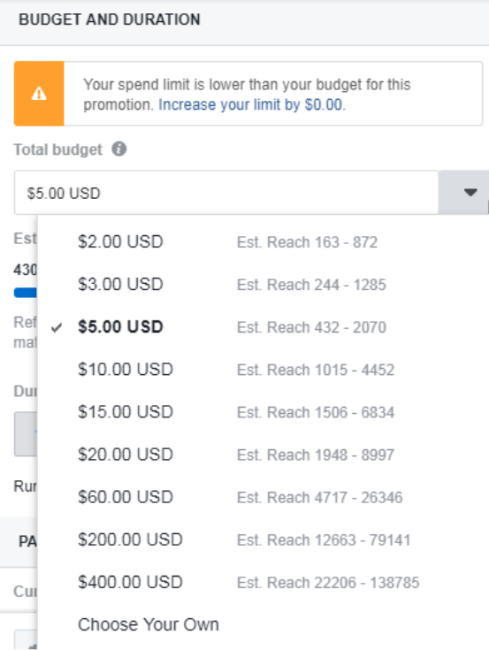 how much does facebook charge to boost a post