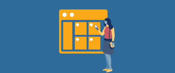 illustration of a woman scheduling multiple tweets