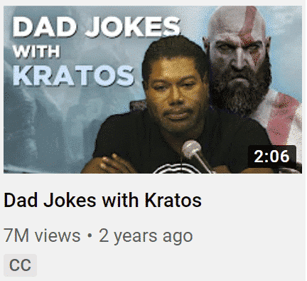 YouTube video image for "Dad Jokes with Kratos" increase YouTube engagement 