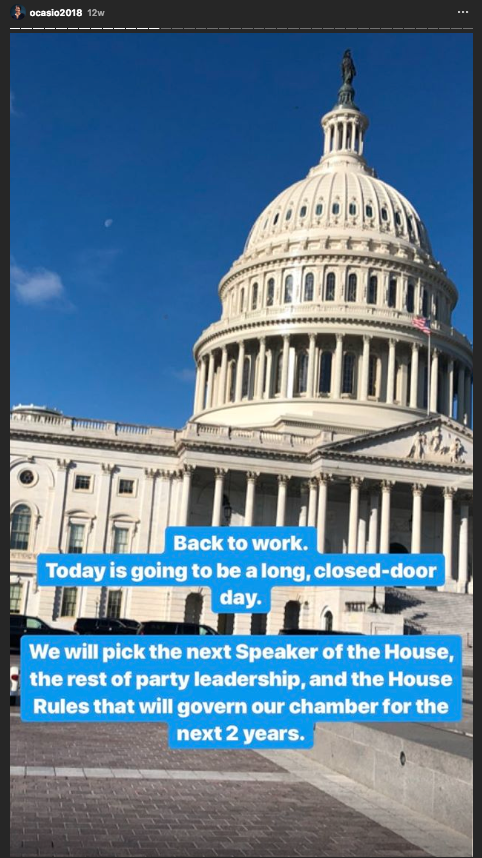 story Instagram d'Alexandria Ocasio-Cortez