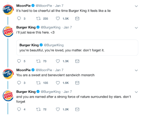 Tweets entre Burger King et Moonpies