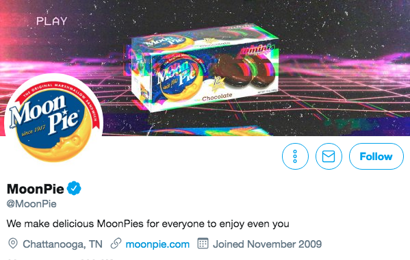 Bio sur Twitter pour Moonpie