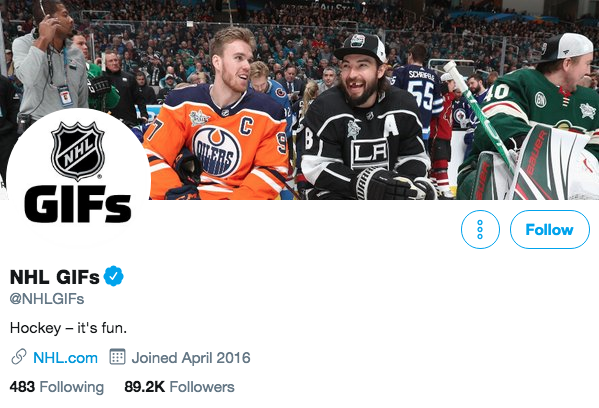 NHL GIF的Twitter Bio