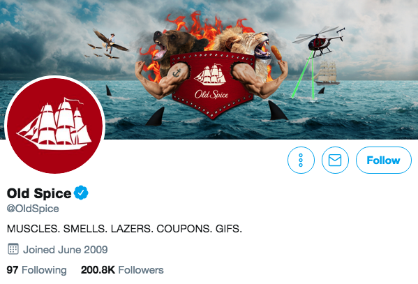 Bio sur Twitter pour Old Spice